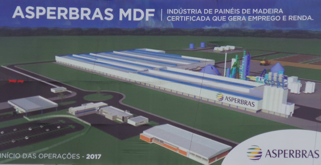 A maquete da fábrica  da Asperbras que terá capacidade de produção de 250 mil metros cúbicos por ano de placas de MDF, prevista para entrar em operação no primeiro semestre de 2017 (Foto: Reprodução)