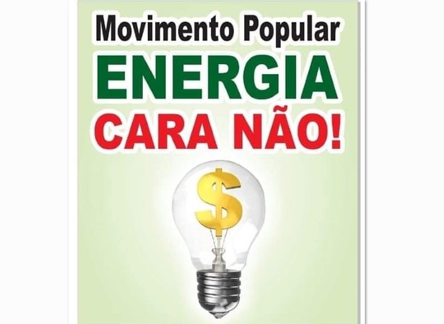 Movimento popular realiza amanhã protesto contra o aumento na conta de luz Banner de divulgação do Movimento Popular. Foto: Reprodução