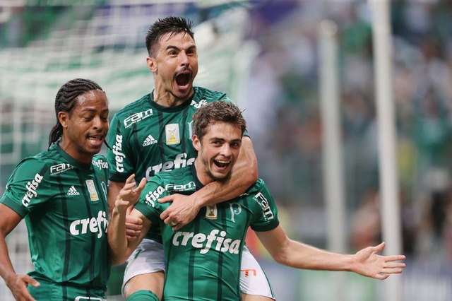 Keno, Willian e Hyoran marcaram os gols do Palmeiras na vitória no clássico com o São Paulo (Foto: Alex Silva/Estadão)