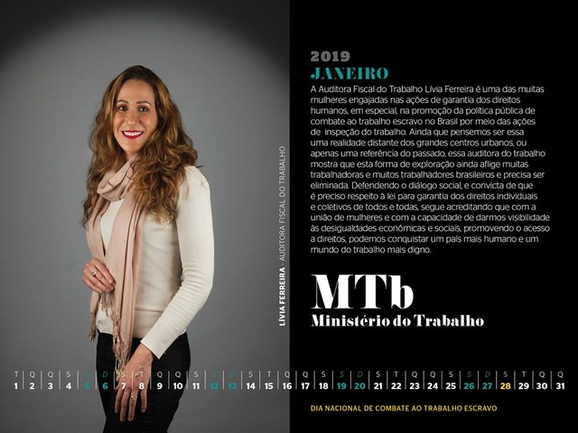 Campanha mostra presença feminina nas lutas por direitos sociais As mulheres foram retratadas para um calendário -impresso e digital-, feito especialmente para a campanha, que também traz informações sobre as áreas de atuação de cada uma. Reprodução Facebook.