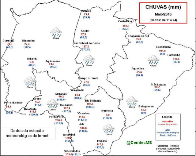 Até o momento choveu 51% a mais do esperado para Três Lagoas, aponta Cemtec Até o dia 24 de maio, choveu 30,6 mm a mais do esperado para o período em Três Lagoas. (Foto: Ilustração)