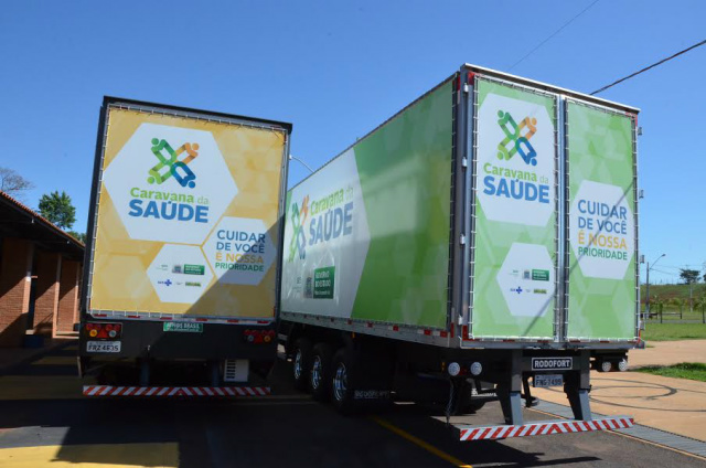 Saúde do Município e Estado definem detalhes para ‘Caravana da Saúde’ Algumas carretas já estão no Arena Mix (foto: Divulgação)