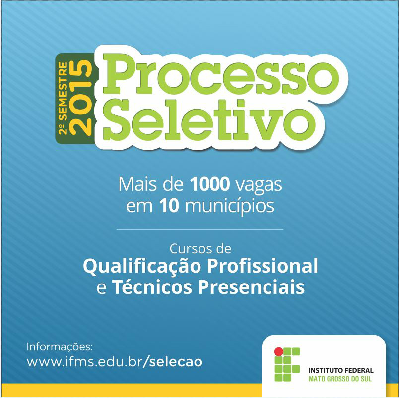 Termina nesta quinta-feira inscrição em 1,1 mil vagas em cursos do IFMS São oferecidas 400 vagas em sete opções de cursos técnicos subsequentes. (Foto: Assessoria)
