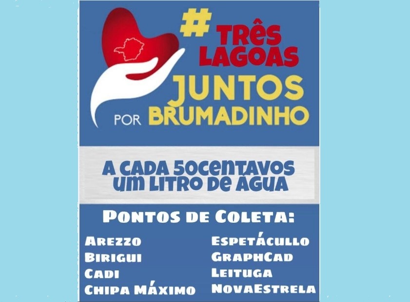 Campanha em Três Lagoas arrecada 4 mil litros de água para Brumadinho