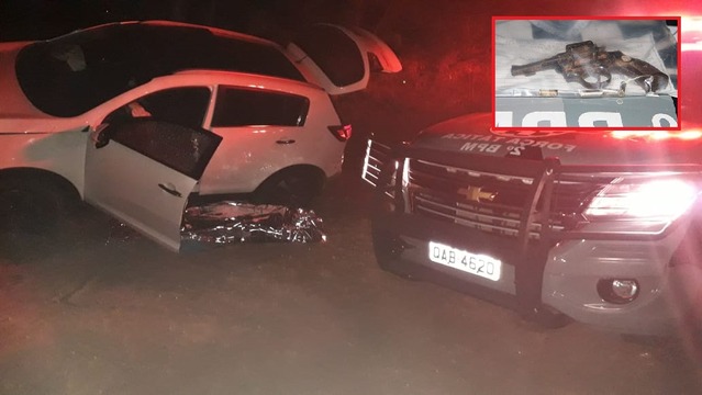 Polícia Militar elucida assalto e mata bandido em menos de uma hora em Três Lagoas Homem estava no carro da vítima e atirou contra a polícia antes de ser atingido. Foto: Divulgação.