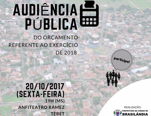 Brasilândia realiza Audiência Pública do Orçamento para 2018 Brasilândia realiza Audiência Pública do Orçamento para 2018