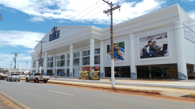 A Loja Havan de Três Lagoas, a ser inaugurada neste sábado, na confluência da avenida Ranulpho Marques Leal com a rua Egydio Thomé, no Jardim Alvorada (Foto: Ricardo Ojeda)