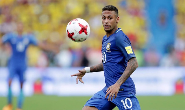 Neymar em ação contra a Colômbia, em Barranquilla.( Foto: Fernando Bizerra Jr./EFE)
