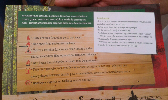 Fibria participa de ação de conscientização contra queimadas Fibria participa de ação de conscientização contra queimadas