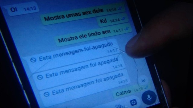 Homem é preso em MS por estuprar crianças, filmar e divulgar vídeos: 'Ele é extremamente perigoso', diz polícia Uma das conversas no celular do suspeito — Foto: Mauro Almeida/TV Morena