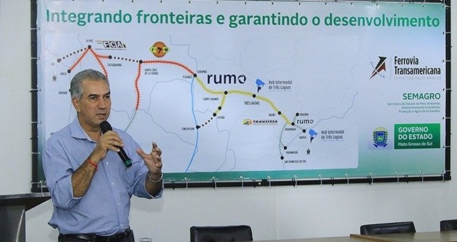 O projeto da TransAmericana foi apresentado oficialmente em dezembro de 2017, no auditório da Secretaria de Meio Ambiente de Desenvolvimento Econômico, pelo governador, Reinaldo Azambuja (Foto: Chico Ribeiro) 