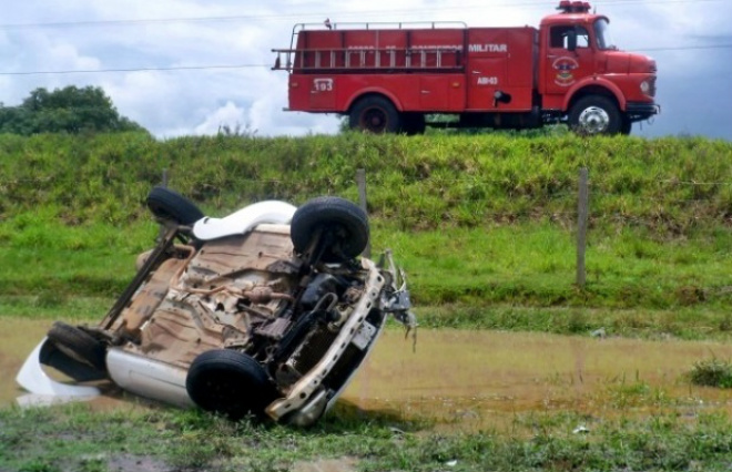 O condutor do veiculo seguia de Brasilândia para Bataguassu aonde iria realizar uma consulta médica na cidade (Foto: Foto: Diego Oliveira/ Rádio Portal News)