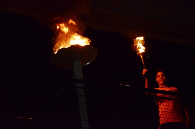 Destaque do basquete foi a responsável por acender a pira. (Foto: Secretaria de Comunicação)
