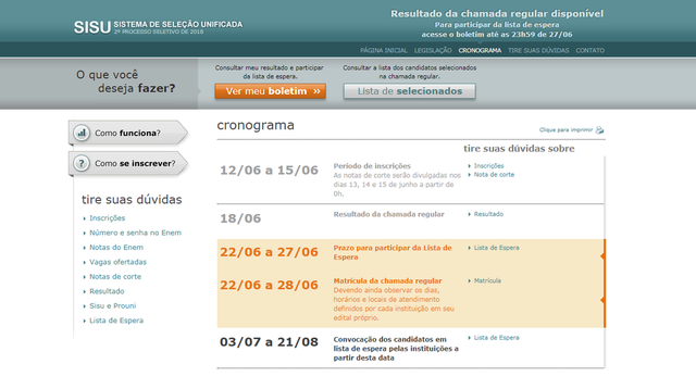 Aprovados no Sisu do 2º semestre devem fazer matrícula até esta quinta Sisu (Foto: Sisu/Reprodução)