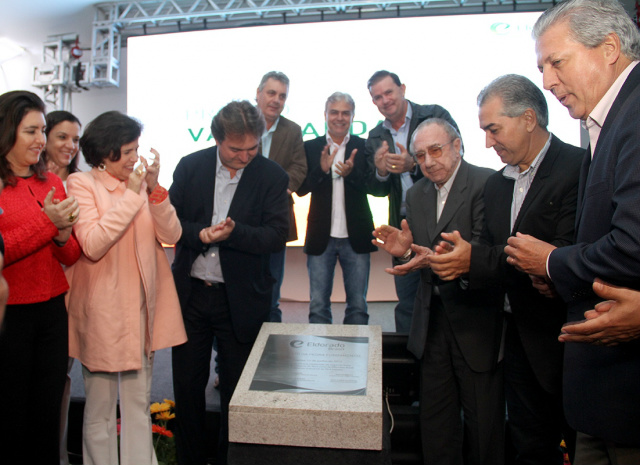 Marcia prestigia lançamento da pedra fundamental para ampliação da Eldorado Foi lançada no Centenário de Três Lagoas, comemorado no dia 15 de junho, o lançamento da Pedra Fundamental da Eldorado Brasil, no Projeto Vanguarda 2.0. (Foto: Assessoria)