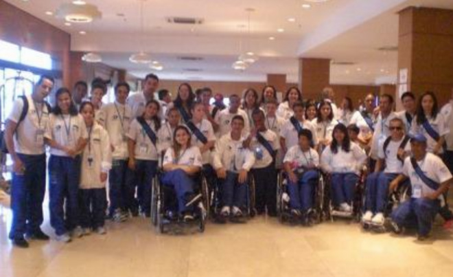 A delegação de Mato Grosso do Sul que participa das Paralimpíadas Escolares 2013 tem a coordenação da Fundesporte (Foto: Fundesporte)