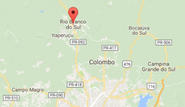 Tremores de terra foram registrados na madrugada de hoje em várias cidades da região serrana do Paraná, entre elas, Rio Branco do Sul, Itaperuçu e Campo Magro. (Foto:Mapa/Google)