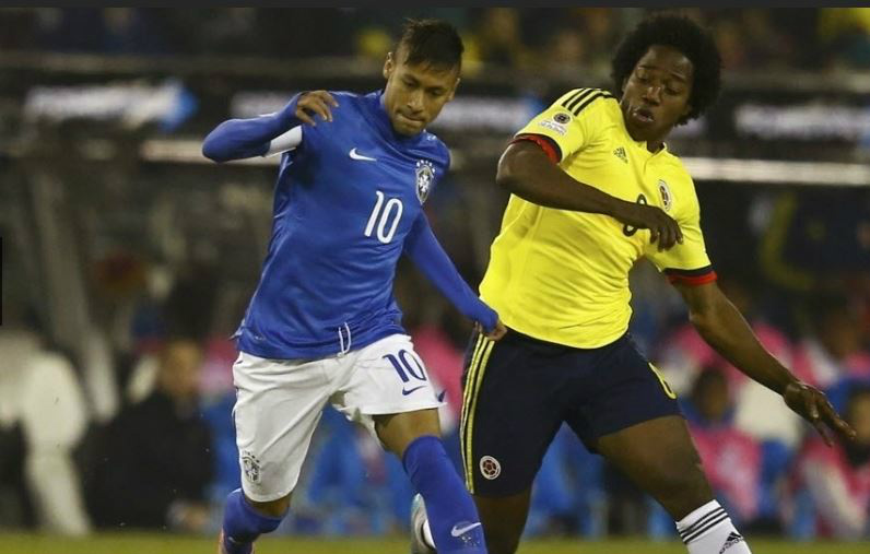 Brasil é derrotado pela Colômbia e Dunga perde a 1ª em retorno à seleção Neymar conduz bola no jogo entre Brasil x Colômbia. (Foto: Uol)