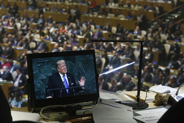 Na ONU, Trump diz que vai destruir Coreia do Norte se 'não tiver escolha' Donald Trump discursa durante 72ª Assembleia Geral das Nações Unidas (Foto: Shannon Stapleton/Reuters)