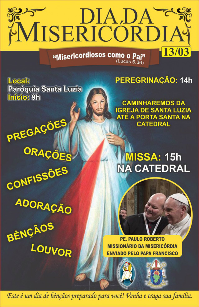 Três Lagoas recebe Missionário da Misericórdia enviado pelo Papa Francisco A missa será às 15h na Catedral. (Foto: Assessoria)
