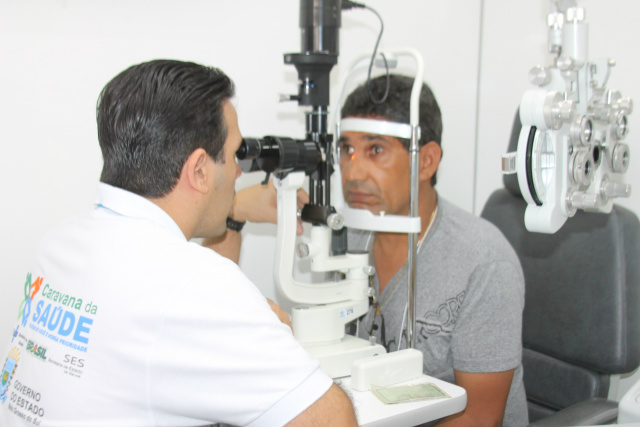 A consulta, exame e cirurgia da catarata foram realizadas durante a realização da Caravana em Três Lagoas. (foto: Fábio Jorge)