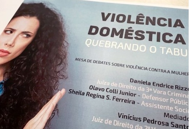 UFMS sedia hoje palestra contra Violência Doméstica Cartaz de divulgação da palestra. Reprodução site TJMS