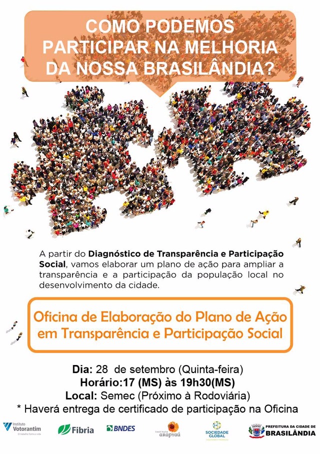 Oficina chama população para debater melhorias para Brasilândia Oficina chama população para debater melhorias para Brasilândia