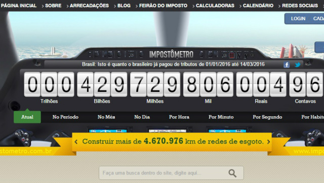 Perfil News disponibiliza banner com impostômetro em tempo real Capa do site