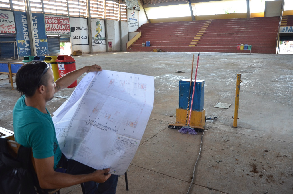 Reforma do Ginásio “Cacilda Acre Rocha” está avançada. (Foto: Assessoria)