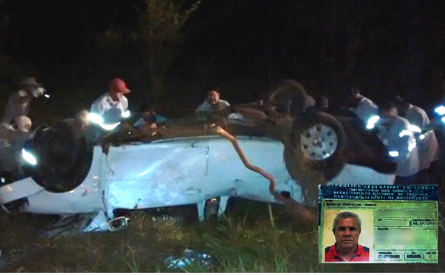 Com ajuda de dez homens, os bombeiros conseguiram desvirar o utilitário para daí então retirar o corpo da vítima das ferragens (Foto: Celso Daniel/Perfil News)