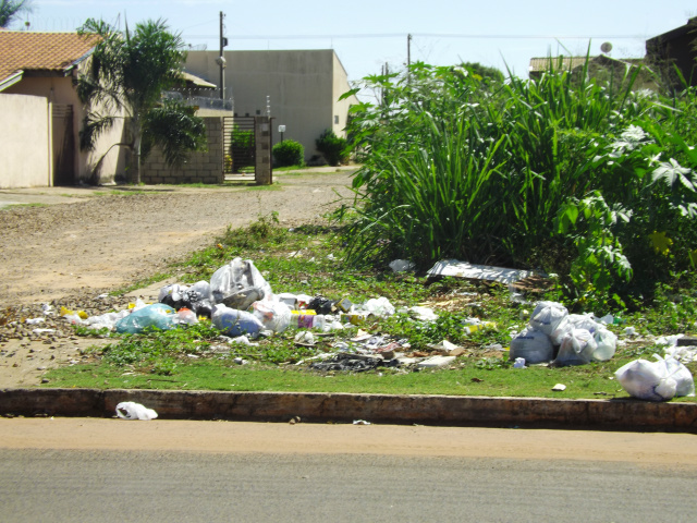 Imóveis sujos e matagal em terrenos contribuem para a proliferação da Dengue Entrada de um condomínio, próximo a Clínica de Criança. Matagal e lixo colocando em risco a saúde e a segurança de quem mora ou passa pelo local (Fotos:Laryssa de Andrade)