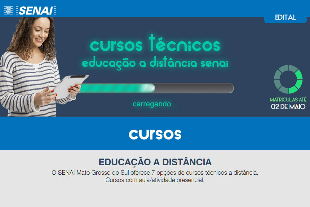 Senai está com matrículas abertas para 7 cursos técnicos a distância em 9 cidades (Foto: Assessoria)