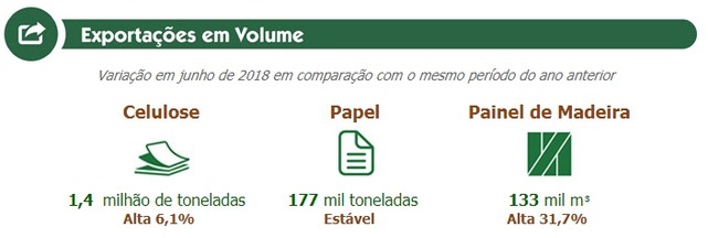 Setor florestal exporta US$ 5,5 bilhões no primeiro semestre de 2018